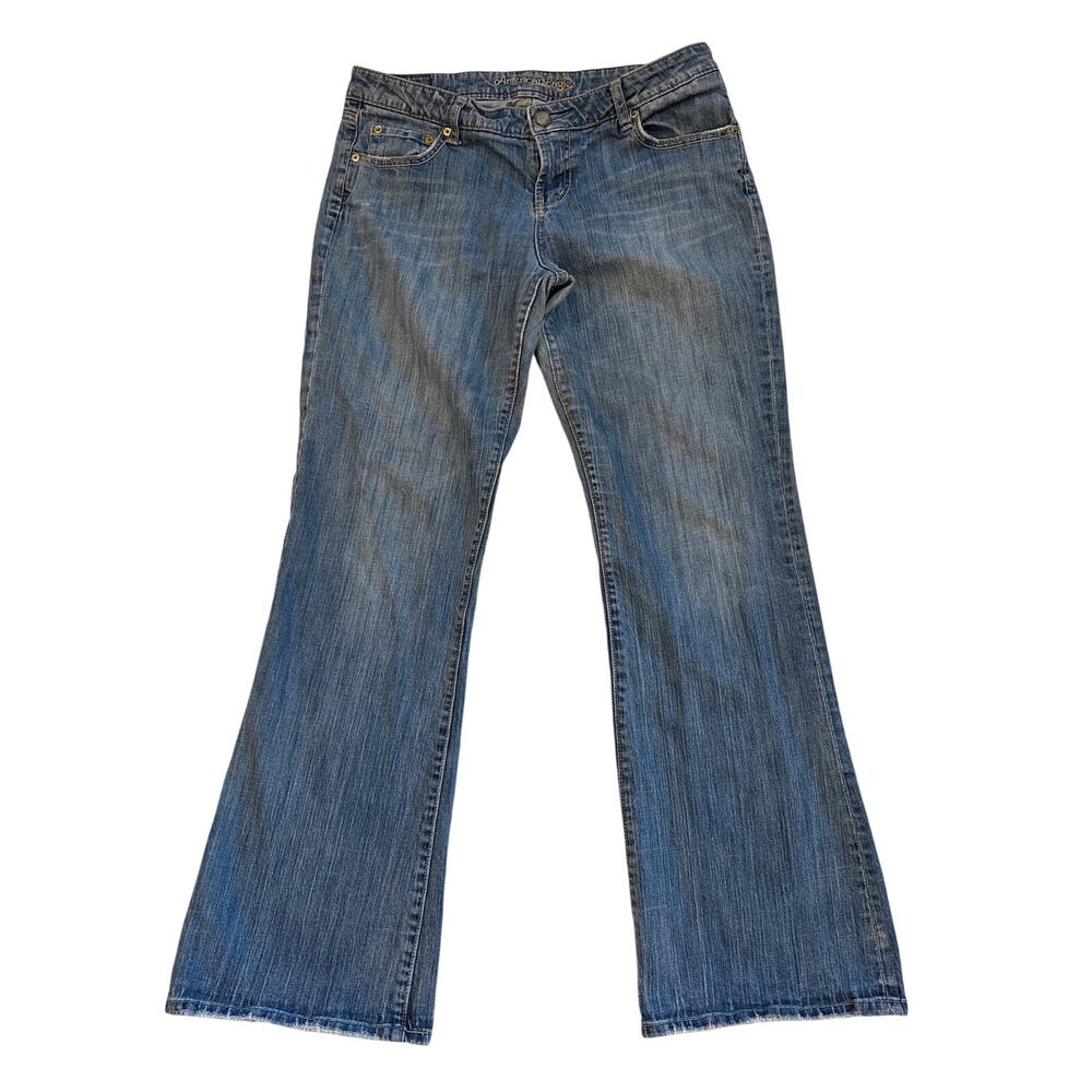 Vintage American Eagle Jeans Women 12 Hipster Bootcut Stretch Distressed Boho